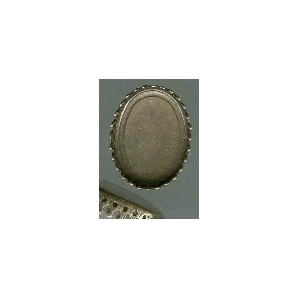 Crown Edge Settings 20x15mm Oxidized Brass (6)