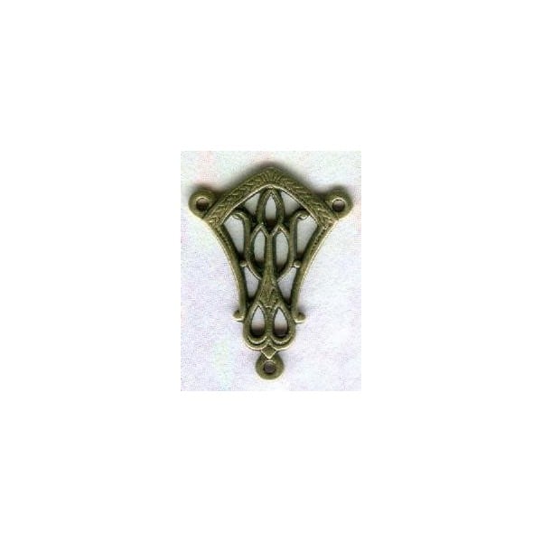 Dainty Filigree Drop Connectors 18mm Oxidized Brass