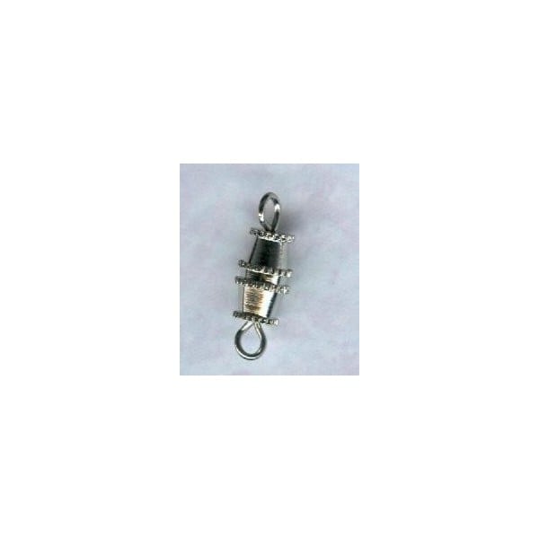 ^Vintage Style Barrel Clasps Silver 15mm (6)