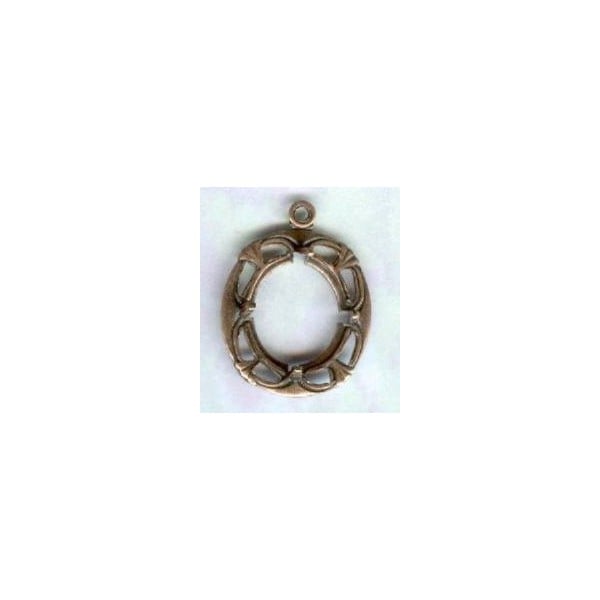 ^Art Deco Style 12x10mm Setting Oxidized Copper