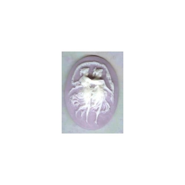 ^Dancers Cameo White on Lavender 40x30mm (1)
