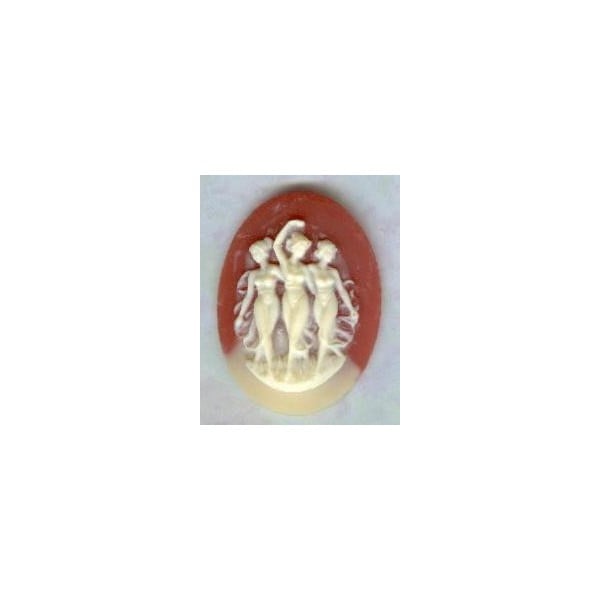 ^Three Muses Cameo Ivory on Carnelian 40x30mm (1)