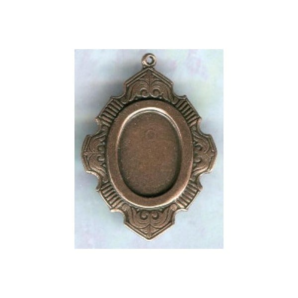 ^Ornate Flat Back 18x13mm Setting Oxidized Copper (1)