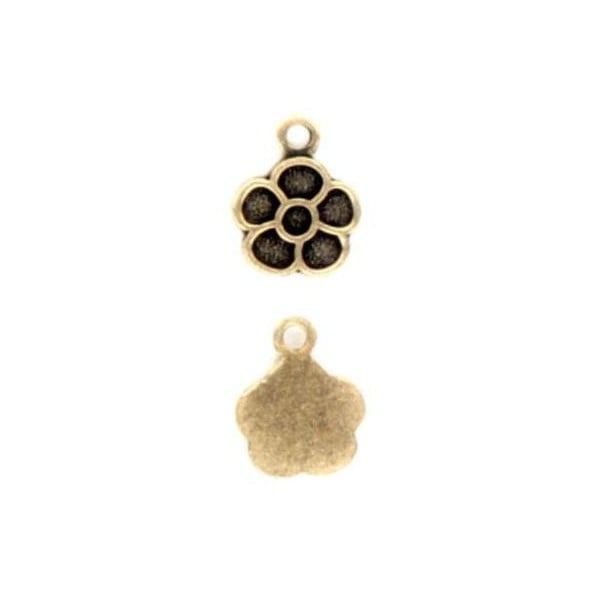 ^Daisies Solid Back Pendants Oxidized Brass