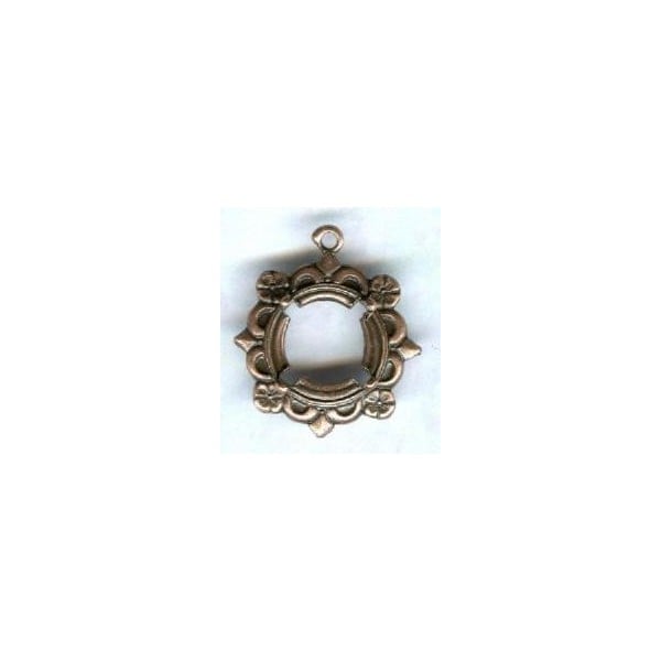 ^Delicate Fancy Settings Round 9mm Oxidized Copper
