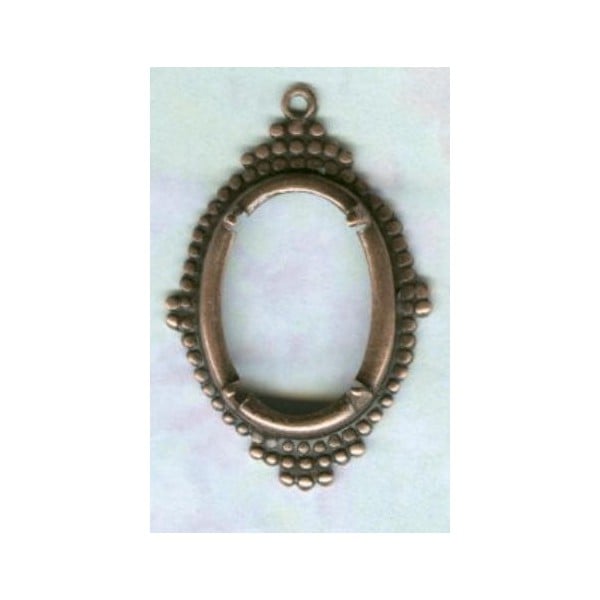 ^Ancient Design Edge Setting 18x13mm Oxidized Copper