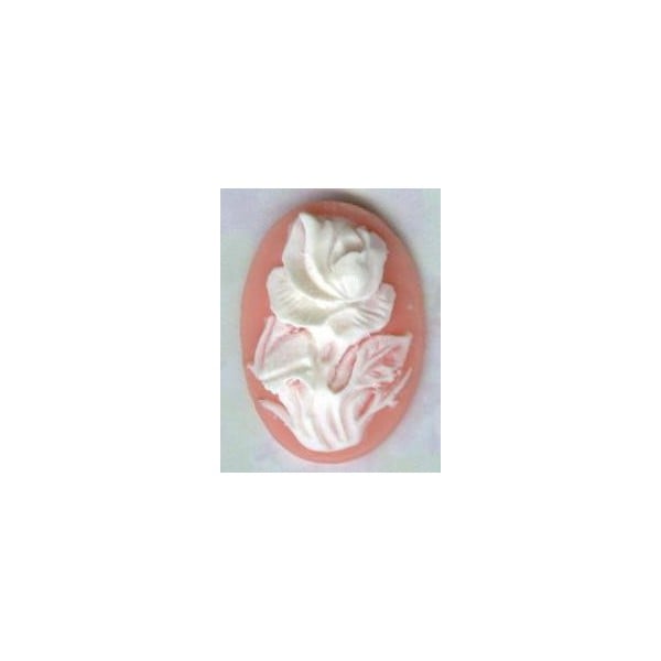 Rose Cameos 25x18mm Ivory on Angel Skin