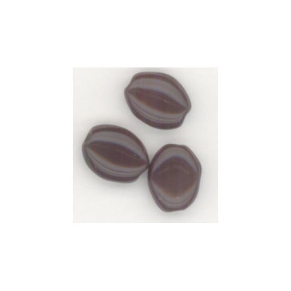 ^Opaque Dark Brown 8x6mm Flat Oval Beads