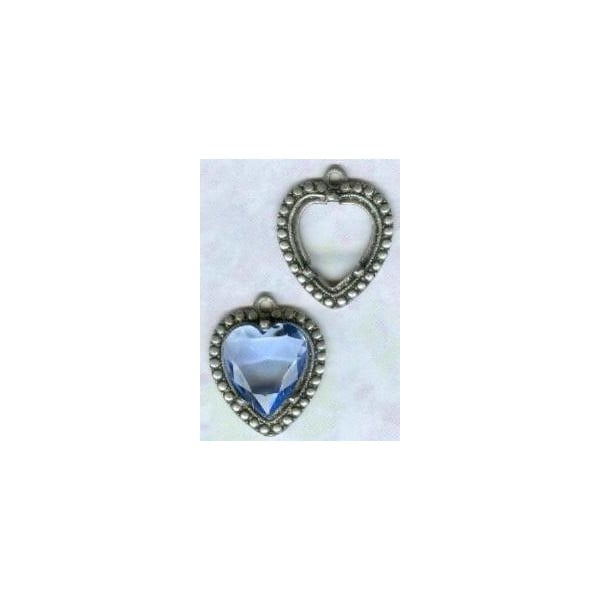 ^Heart Pendant Settings 11x12mm Oxidized Silver (2) - Image 2
