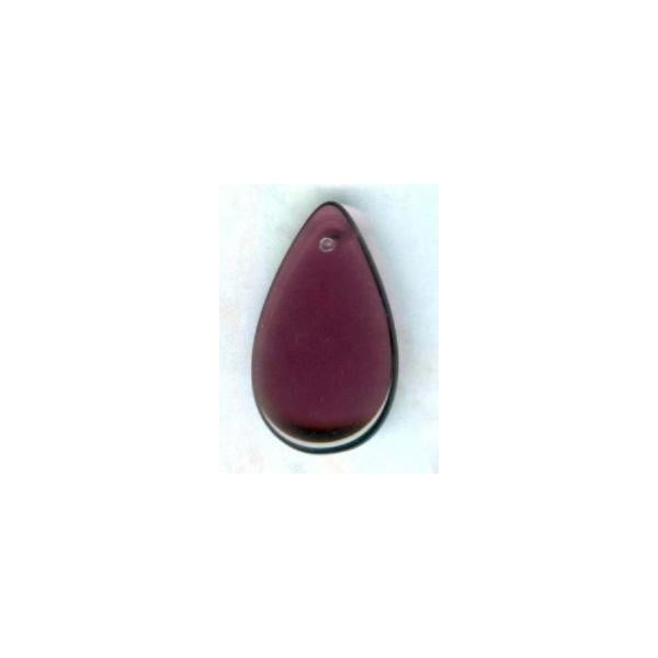 Amethyst Czech Glass Smooth Pendant 30mm