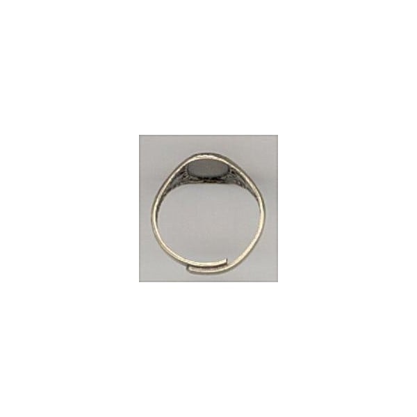 Adjustable Finger Ring Oak Leaf Details Oxidized Brass (1) - Image 2