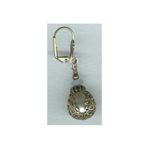 Ornate Filigree 22mm Teardrop Shape Oxidized Brass Beads (4) - Image 2