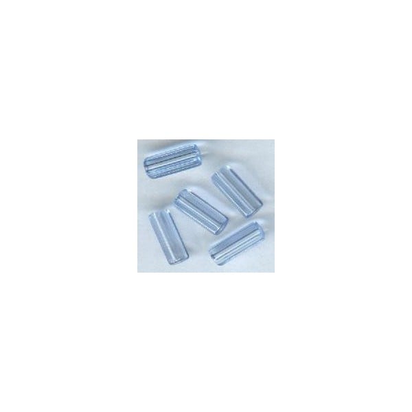 Light Sapphire Czech Glass Hex Tube Beads 10x4mm