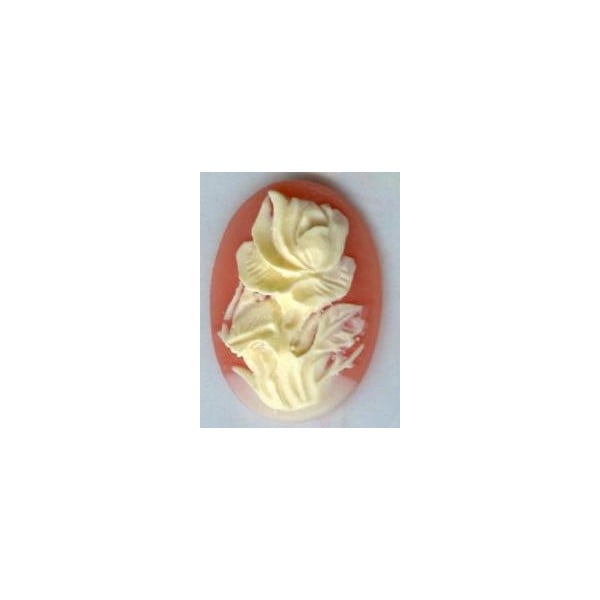 Cameos 25x18mm Ivory Rose on Carnelian Background