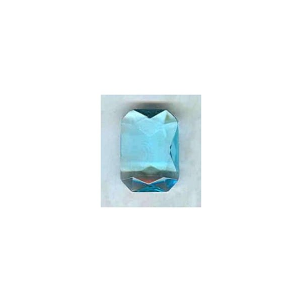 ^Aquamarine Glass Octagon Stones Unfoiled 14x10mm