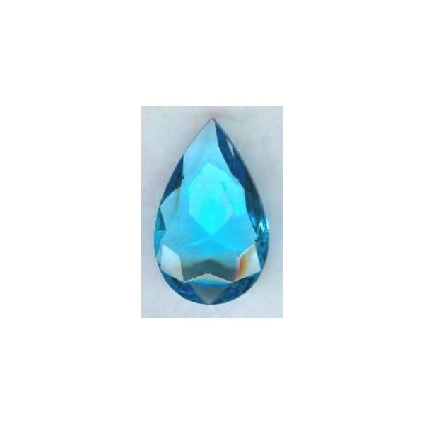 ^Aquamarine Glass Pear Unfoiled 32x20mm (1)