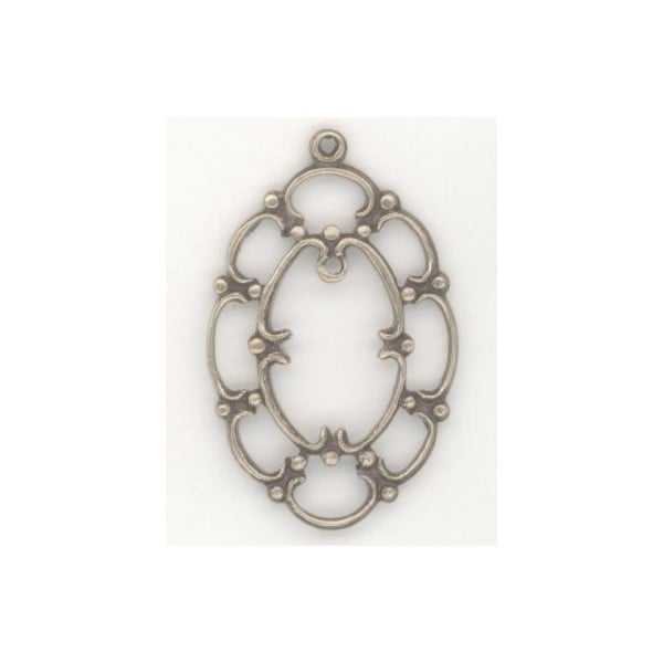 ^Pendant Frame Focal Loop Oxidized Brass 31mm