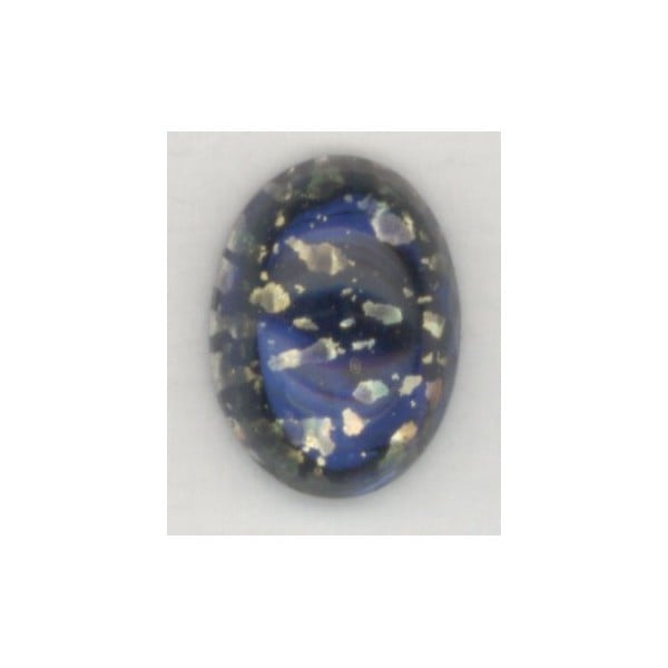 ^Dark Blue Glass Opal Cabochon German 14x10mm