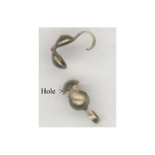 Clam Shell Knot Covers Oxidized Brass for Bead Stringing