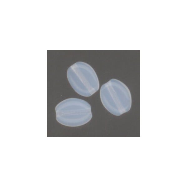 ^White Opal 8x6mm Flat Oval Beads (24)