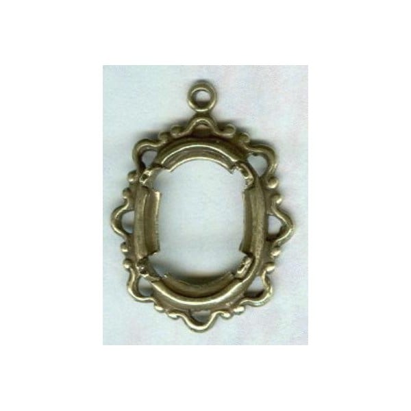 Delicate Openwork 14x10mm Settings Oxidized Brass (1)