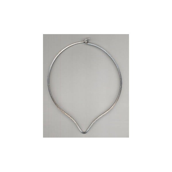 ^Neck Ring Oxidized Silver V Front Square Wire