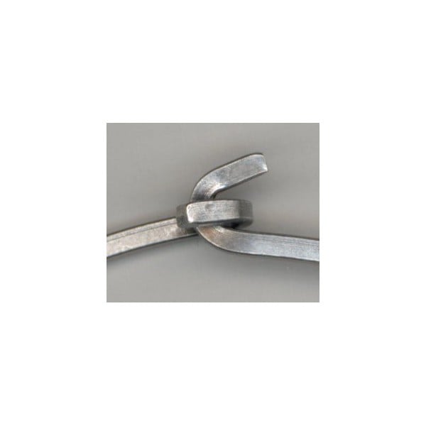 ^Neck Ring Oxidized Silver V Front Square Wire - Image 2