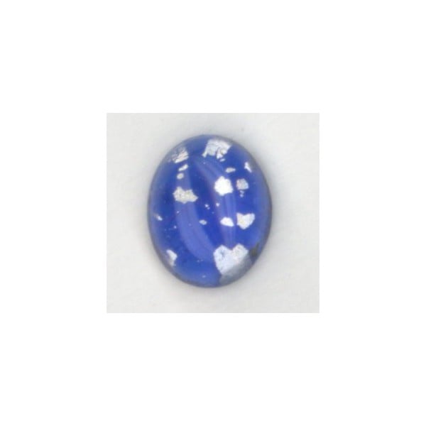 Blue Glass Opal Cabochons Handmade 10x8mm