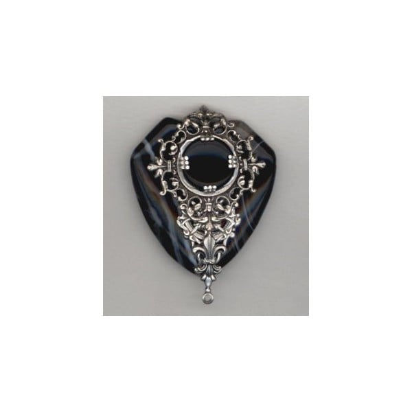 Ornate Centerpiece 13mm Setting Oxidized Silver (1) - Image 3