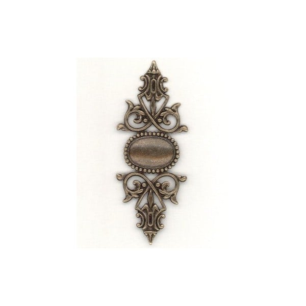 Excellent Detail Setting Wrap Oxidized Brass Stamping 74mm