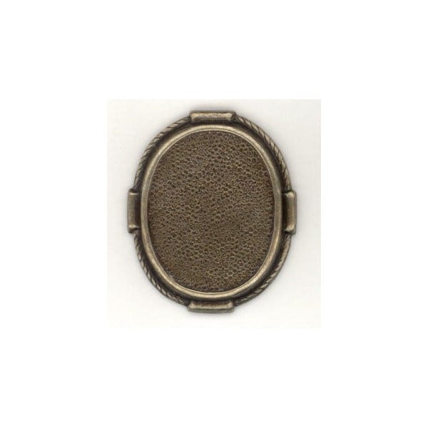 Decorative Setting Base Oxidized Brass 22x17mm