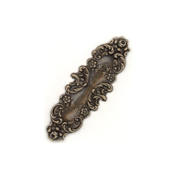 ^Long Floral Design Oxidized Brass Stamping 67mm (1)