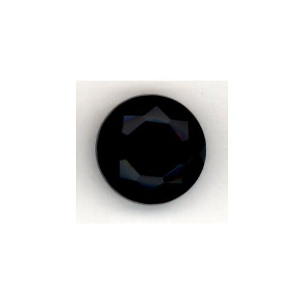 ^Jet Glass Faceted Jewelry Stone Round 18mm
