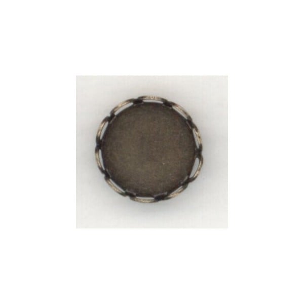 Round Lace Edge Settings 9mm Oxidized Brass (12)