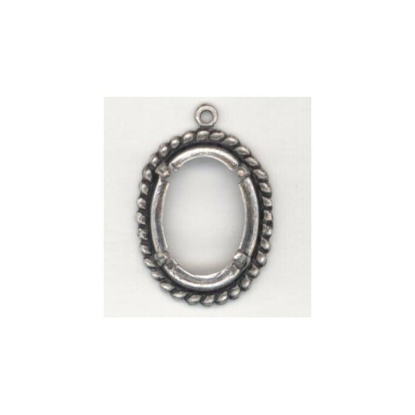 ^Rope Border Detail 14x10mm Settings Oxidized Silver
