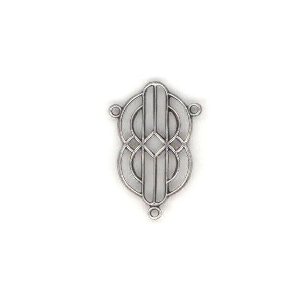 Stained Glass Style Oxidized Silver Connectors 27mm (2)