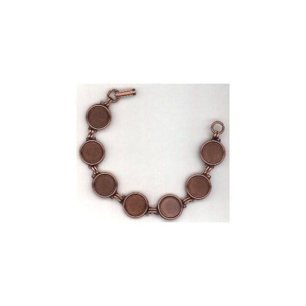 Bracelet Finding Oxidized Copper 13mm Settings