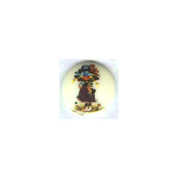 ^Vintage Holly Hobbie Girl Round Cabochon 18mm
