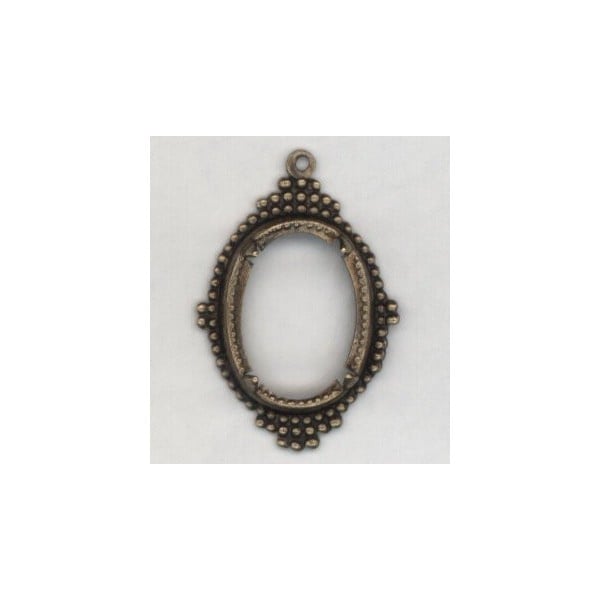 Ancient Design Setting 18x13mm Oxidized Brass (1)