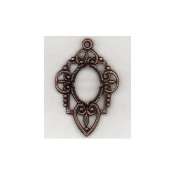 ^Elegant Openwork 14x10mm Setting Oxidized Copper (1)