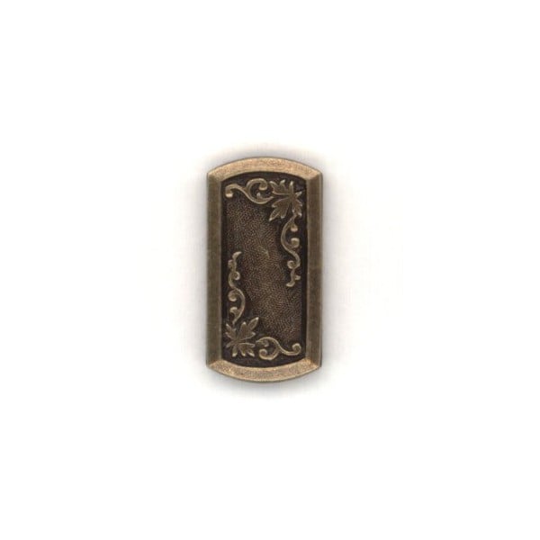 ^Floral Plaque Embellishment 18x10mm Oxidized Brass