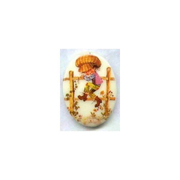 ^Vintage Holly Hobbie Cabochon 18x13mm