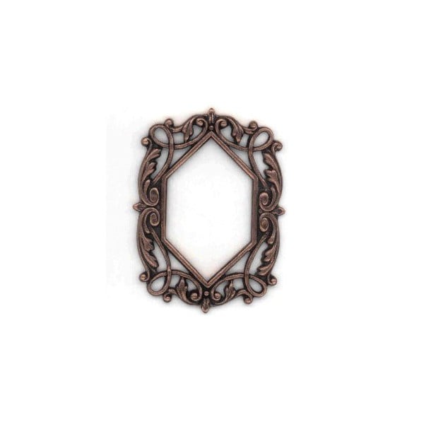 Ornate Oxidized Copper Openwork Frame 50mm