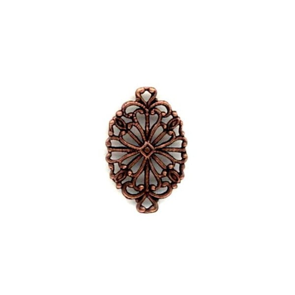 Dainty Filigree Connectors 20mm Oxidized Copper (12)