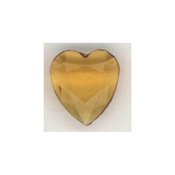 Topaz Glass Heart-Shape Stones Unfoiled 12x11mm
