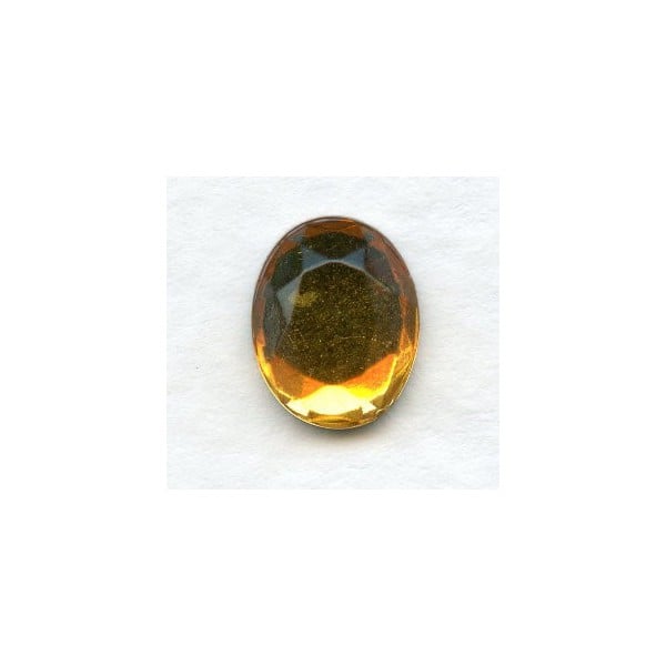 Topaz Glass Stones 10x8mm Flat Backs Faceted Tops (4)
