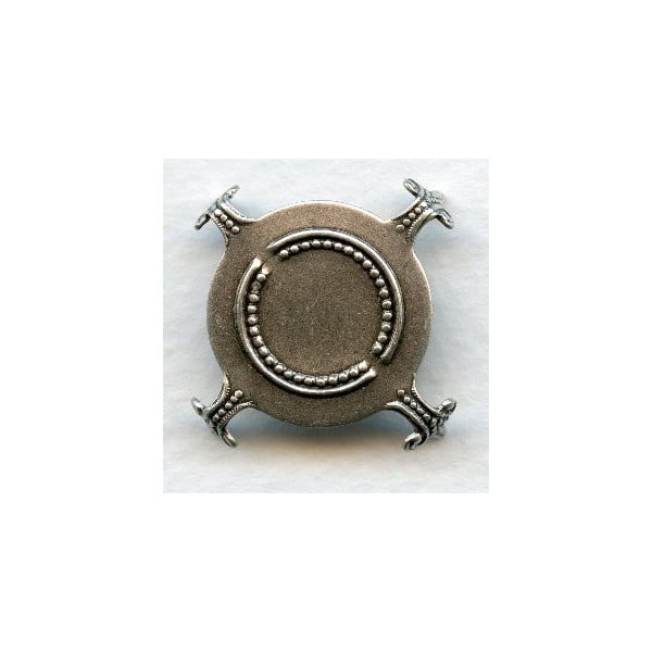 Turtle Settings 25mm Stones Oxidized Silver (3)