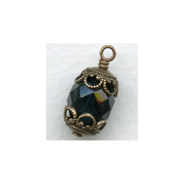Elegant Filigree Bead Caps 9mm Oxidized Brass (12) - Image 2