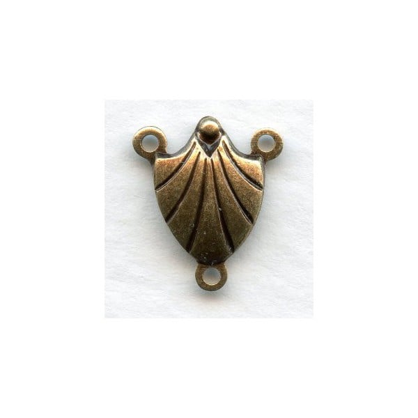 Connectors 3-Way Shell 10mm Oxidized Brass (6)