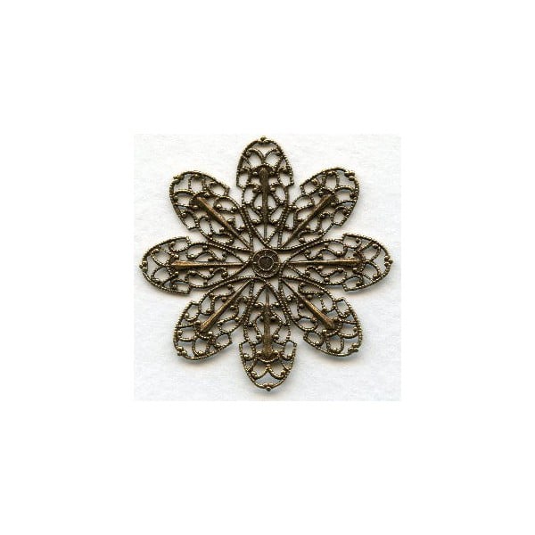 Filigree Flower Ornamentation Oxidized Brass 47mm (1)